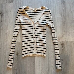 Z Supply Black and Cream Striped Top